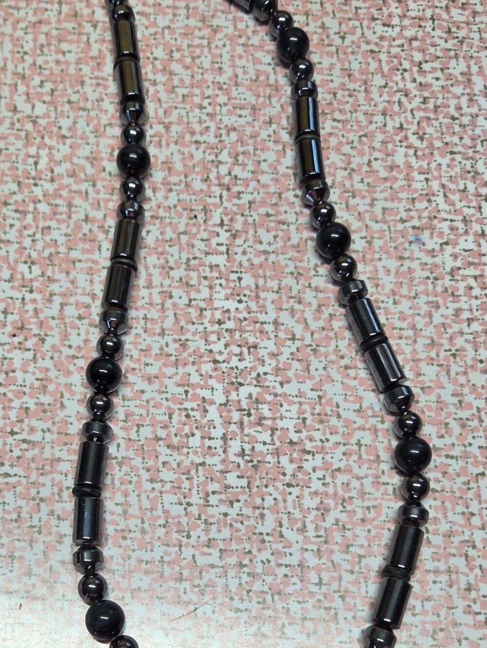 Vintage Magnetic Hematite Therapy Necklace 22" Unisex Mixed Bead Styling